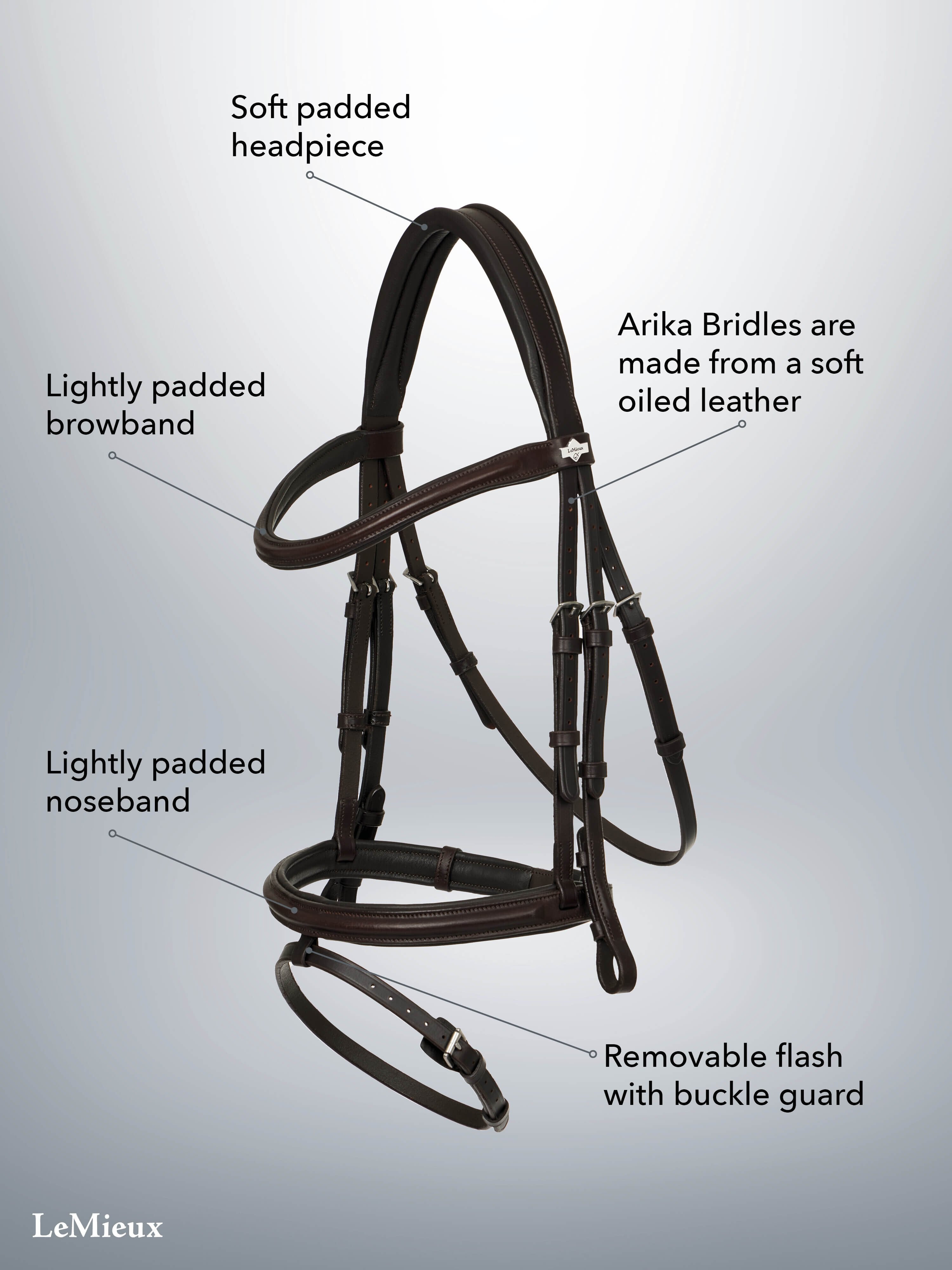 Arika Flash Hoofdstel Bruin/Zilver