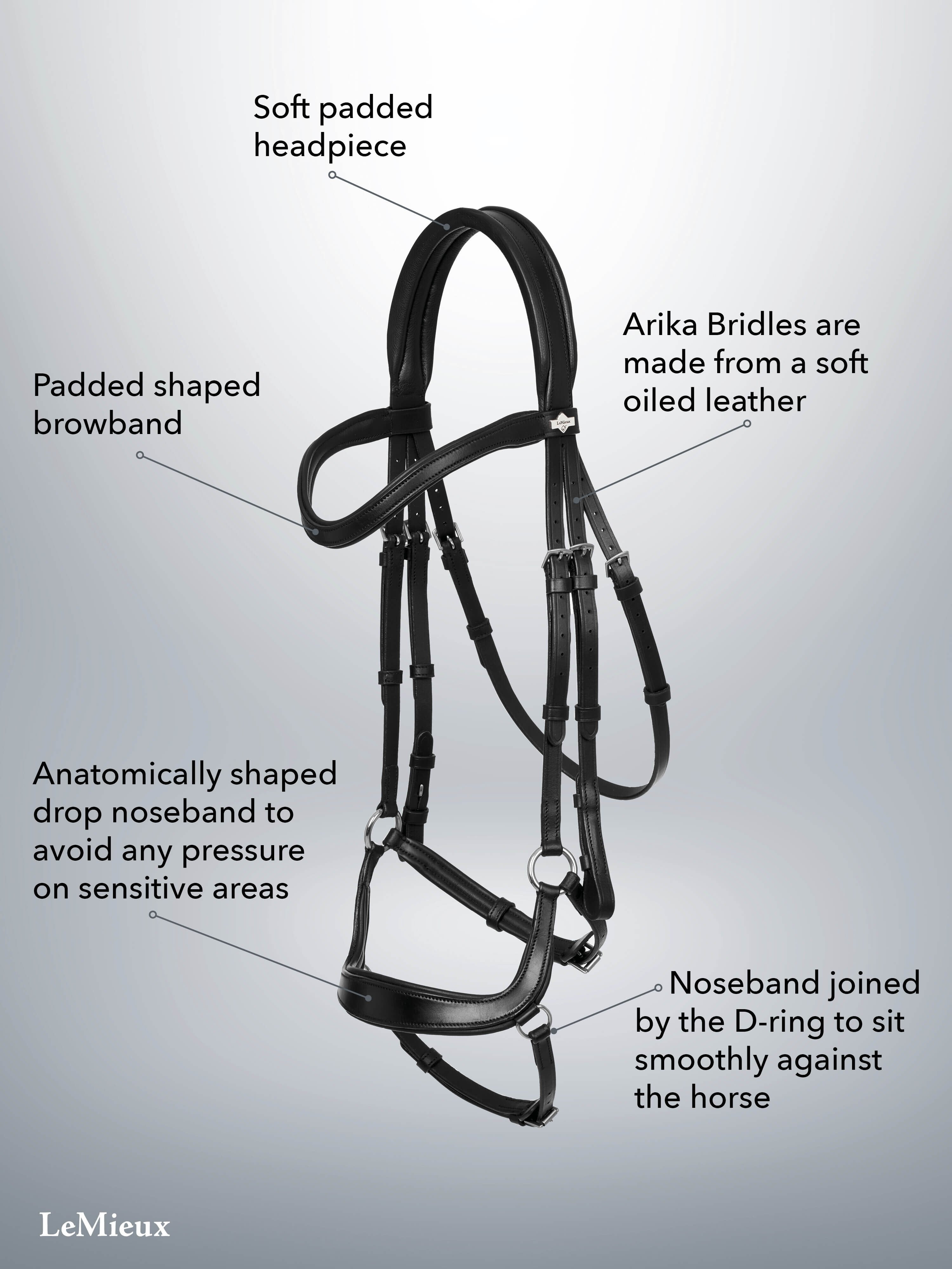 Arika Drop Hoofdstel Bruin/Zilver